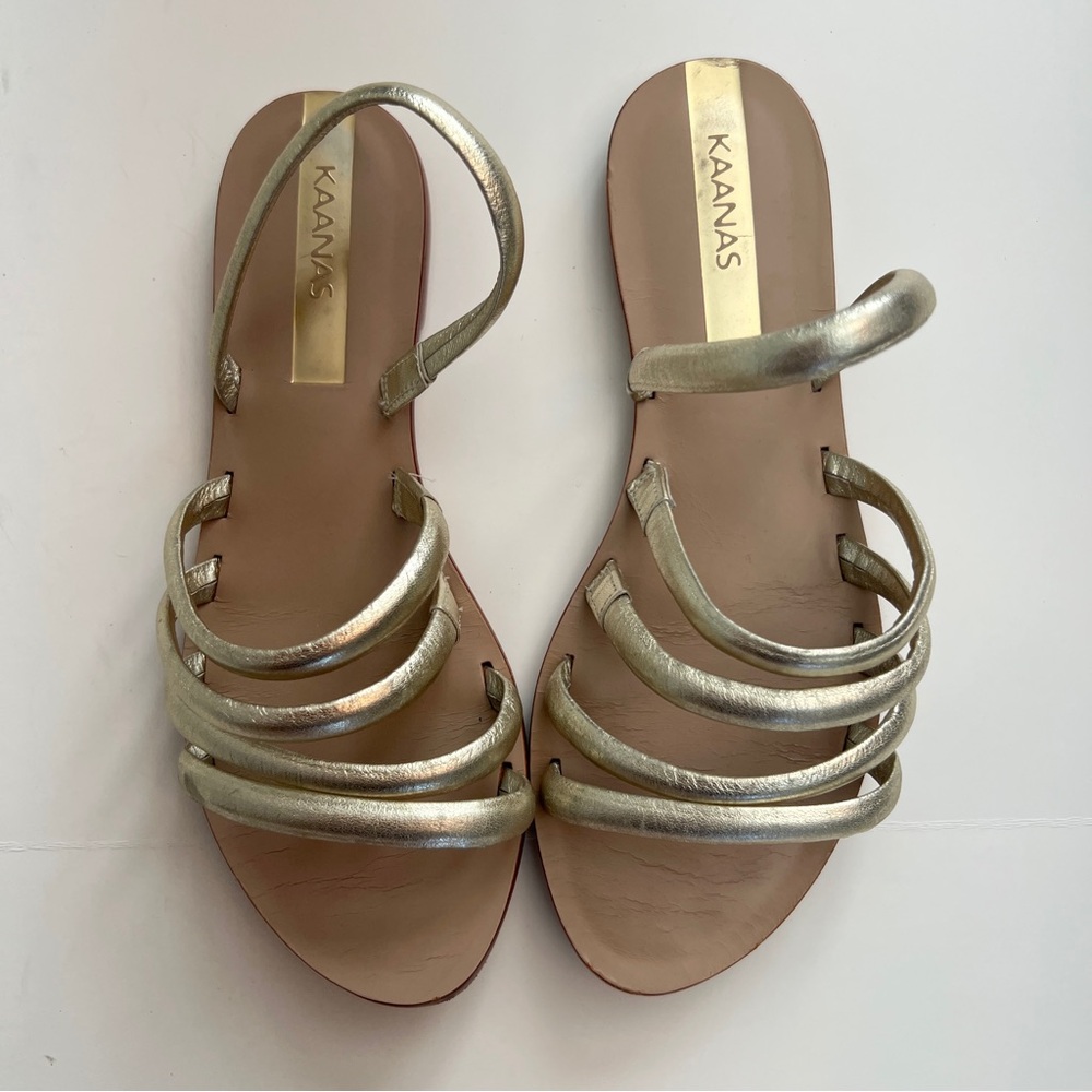 Kaanas Gold Sandals, Size 6